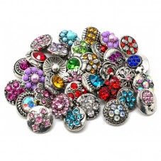 2 Boutons Pression Snap en Métal Strass Aléatoire 12mm pour la Création de Bijoux Fantaisie - DIY