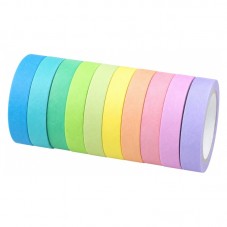10 Rouleaux de Masking Tape Pastel 7mm x 5m pour la Création de Bijoux Fantaisie - DIY