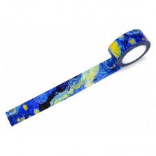 Masking Tape Washi Van Gogh Nuit Étoilée 15mm x 10m pour la Création de Bijoux Fantaisie - DIY
