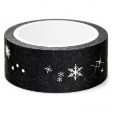 Masking Tape Washi Flocons Argentés 15mm x 5m pour la Création de Bijoux Fantaisie - DIY