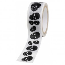 Masking Tape Washi Crânes Noirs 15mm x 9m pour la Création de Bijoux Fantaisie - DIY