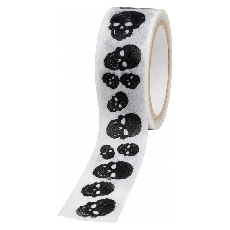 Masking Tape Washi Crânes Noirs 15mm x 9m