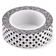 Masking Tape Washi Blanc à Cœurs Noirs 15mm x 10m pour la Création de Bijoux Fantaisie - DIY