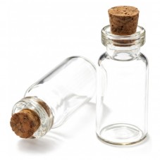 5 Fioles en Verre avec Bouchon en Liège 16x28mm pour la Création de Bijoux Fantaisie - DIY