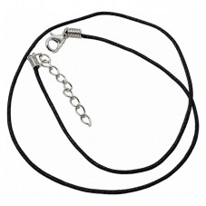 2 Colliers Cordon en Coton avec Chaîne d'Extension 43cm pour la Création de Bijoux Fantaisie - DIY
