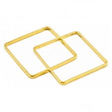10 Connecteurs Carré Doré 12x12mm pour la Création de Bijoux Fantaisie - DIY