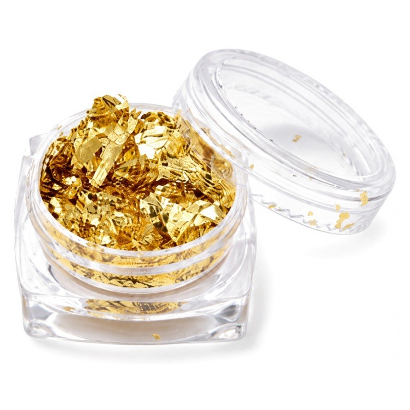 Boîte de Feuilles Métallisées Dorées 15x30mm – 3g