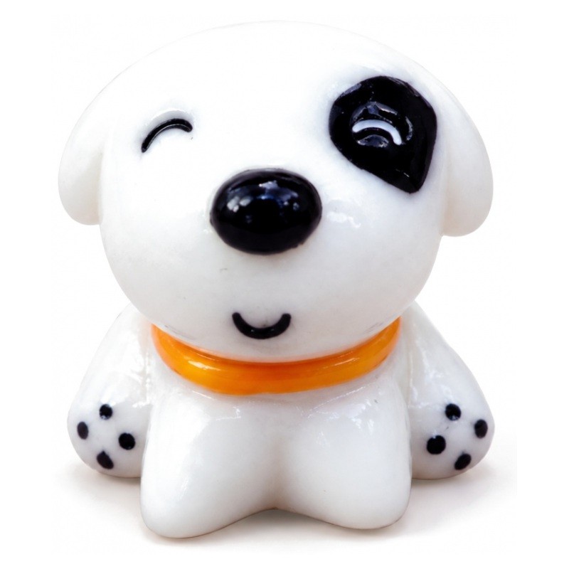 Cabochon Chien Blanc Miniature en Résine pour Globe 20mm