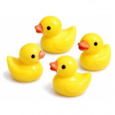 4 Cabochons Canard Jaune Miniature en Résine pour Globe 18mm pour la Création de Bijoux Fantaisie - DIY