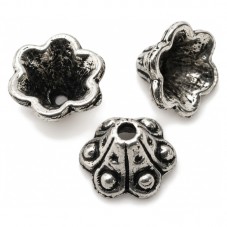 8 Coupelles Calottes pour Perles Cône Argenté Vieilli 9x5mm pour la Création de Bijoux Fantaisie - DIY