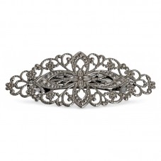 Support Barrette Clip Filigrane Gunmétal 8cm pour la Création de Bijoux Fantaisie - DIY