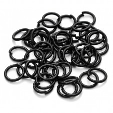 100 Anneaux de Jonction Ouverts Noirs 6mm pour la Création de Bijoux Fantaisie - DIY