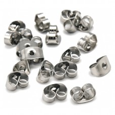 20 Stoppers Embouts en Acier Inoxydable Argenté pour Boucles d'Oreilles pour la Création de Bijoux Fantaisie - DIY