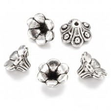 5 Coupelles Calottes pour Perles Cône Argenté 10x6mm pour la Création de Bijoux Fantaisie - DIY