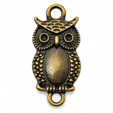 2 Connecteurs Hibou Bronze 26x12mm pour la Création de Bijoux Fantaisie - DIY
