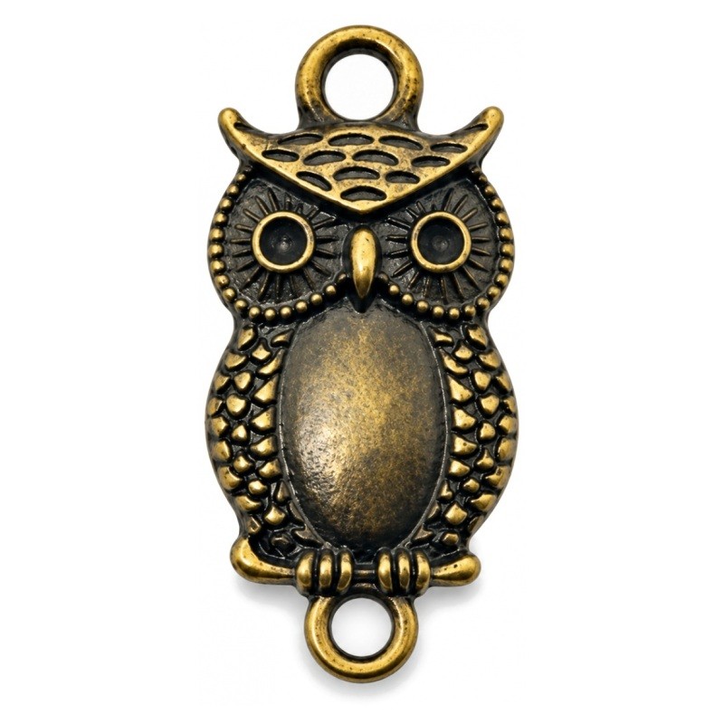 2 Connecteurs Hibou Bronze 26x12mm