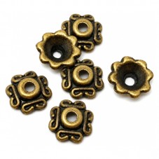 10 Coupelles Calottes pour Perles Bronze 6mm pour la Création de Bijoux Fantaisie - DIY