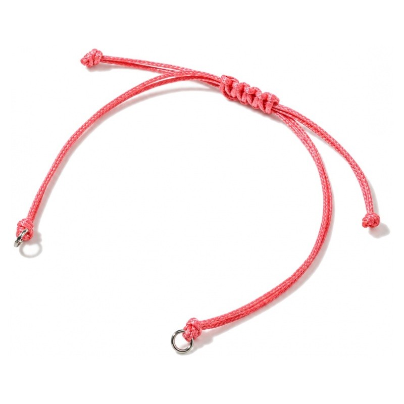 2 Bracelets Connecteurs en Cordon Ciré Tressé Réglable Rose 14cm