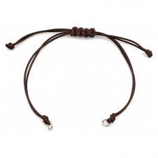 2 Bracelets Connecteurs en Cordon Ciré Tressé Réglable Marron 13,5cm pour la Création de Bijoux Fantaisie - DIY