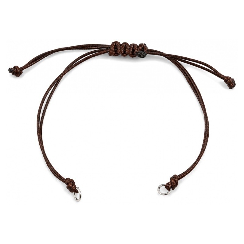 2 Bracelets Connecteurs en Cordon Ciré Tressé Réglable Marron 13,5cm