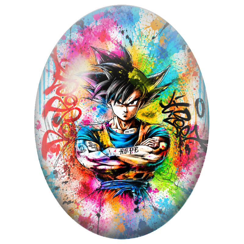 Cabochon en Verre Illustré Sangoku Street Art Multicolore 13x18, 18x25 ou 30x40mm