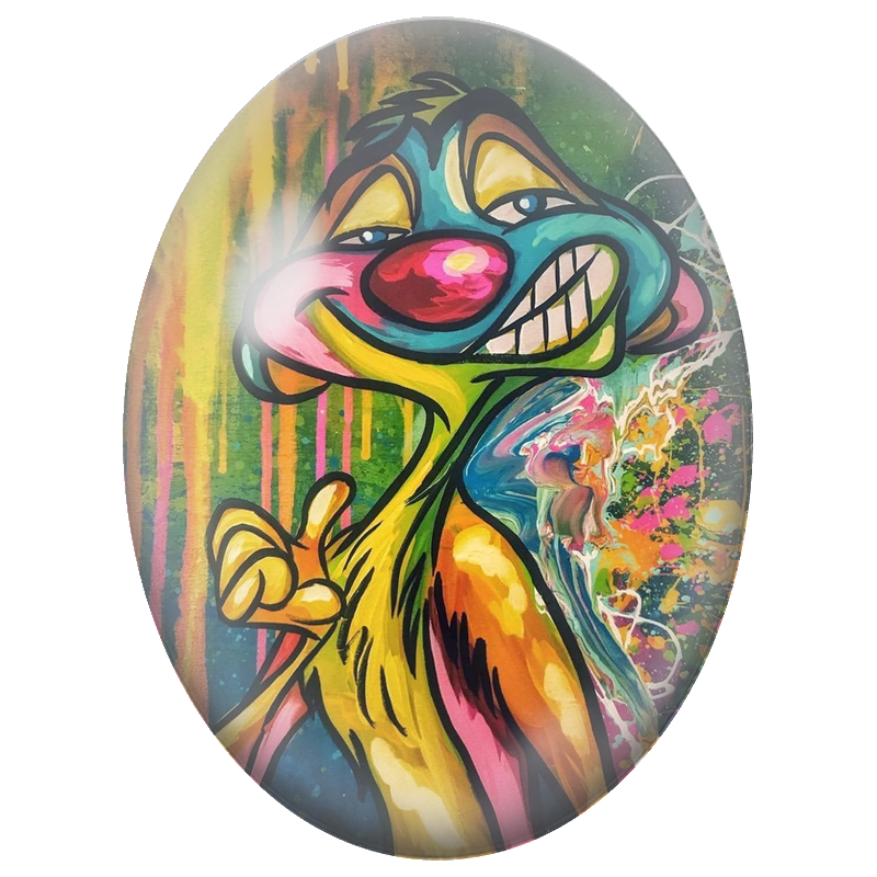 Cabochon en Verre Illustré Hyène Pop Art au Sourire Malicieux 13x18, 18x25 ou 30x40mm