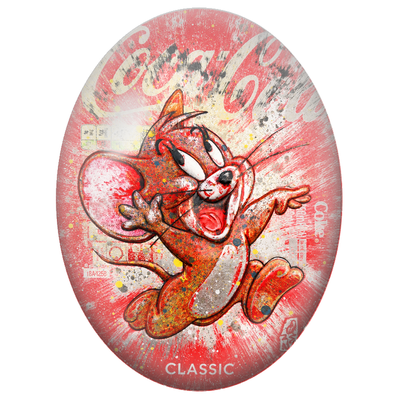Cabochon en Verre Illustré Jerry Pop Art Rouge Coca-Cola 13x18, 18x25 ou 30x40mm