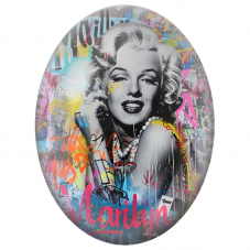 Cabochon en Verre Illustré Marilyn Monroe Street Art pour la Création de Bijoux Fantaisie - DIY