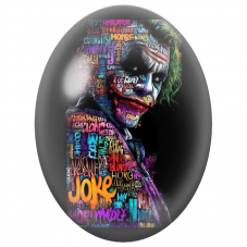 Cabochon en Verre Illustré Joker aux Mots Colorés pour la Création de Bijoux Fantaisie - DIY
