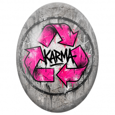 Cabochon en Verre Illustré Graffiti Karma Rose pour la Création de Bijoux Fantaisie - DIY