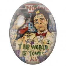 Cabochon en Verre Illustré Scarface The World Is Yours pour la Création de Bijoux Fantaisie - DIY