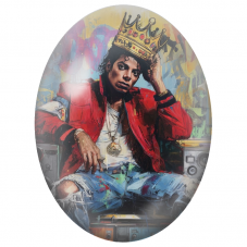 Cabochon en Verre Illustré Michael Jackson Roi de la Pop Street Art pour la Création de Bijoux Fantaisie - DIY