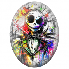 Cabochon en Verre Illustré Jack Skellington Graffiti Multicolore pour la Création de Bijoux Fantaisie - DIY