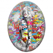 Cabochon en Verre Illustré Marilyn Monroe Comics Pop Art pour la Création de Bijoux Fantaisie - DIY