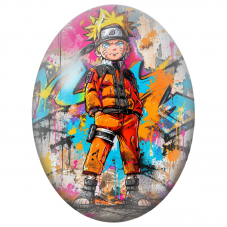 Cabochon en Verre Illustré Naruto Street Art pour la Création de Bijoux Fantaisie - DIY