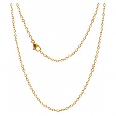 Collier Chaîne Dorée 3x1,8mm en Acier Inoxydable - 45cm Long pour la Création de Bijoux Fantaisie - DIY
