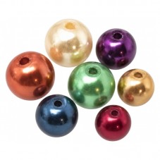 100 Perles Rondes Multicolores en Acrylique 6-8mm pour la Création de Bijoux Fantaisie - DIY