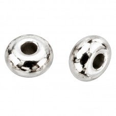 20 Perles Intercalaires Rondes Plates en Métal Argenté 5x2mm pour la Création de Bijoux Fantaisie - DIY