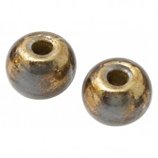 250 Perles en Verre Gris et Doré 4mm pour la Création de Bijoux Fantaisie - DIY