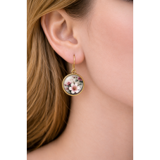 1 Paire de Supports de Boucles d’Oreilles en Acier Inoxydable Doré pour Cabochon 12mm