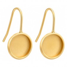 1 Paire de Supports de Boucles d’Oreilles en Acier Inoxydable Doré pour Cabochon 12mm pour la Création de Bijoux Fantaisie - DIY