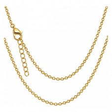 Collier Chaîne à Mailles 2x3mm en Acier Inoxydable Doré - 45cm Long pour la Création de Bijoux Fantaisie - DIY