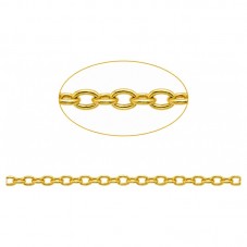 1 Mètre de Chaine à Maille Dorée 3x2mm pour la Création de Bijoux Fantaisie - DIY