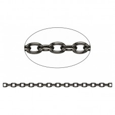 1 Mètre de Chaine à Mailles Gunmétal 3x2mm pour la Création de Bijoux Fantaisie - DIY