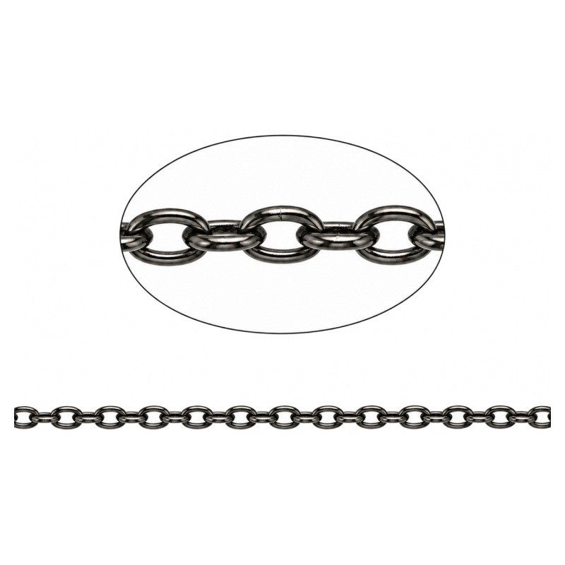 1 Mètre de Chaine à Mailles Gunmétal 3x2mm