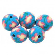 15 Perles Bleues en Pâte Polymère Fimo 8mm pour la Création de Bijoux Fantaisie - DIY
