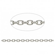 1 Mètre de Chaine à Mailles Platine 3x2mm pour la Création de Bijoux Fantaisie - DIY