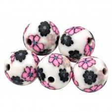 15 Perles Blanches en Pâte Polymère Fimo 8mm pour la Création de Bijoux Fantaisie - DIY