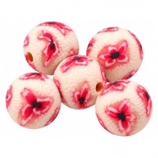 15 Perles Roses en Pâte Polymère Fimo 8mm pour la Création de Bijoux Fantaisie - DIY