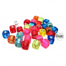 15 Perles Cube en Acrylique Multicolore 8mm pour la Création de Bijoux Fantaisie - DIY